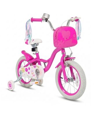 14 in Girls' Adjustable Bike with Removable Training Wheels, Ages 3-5