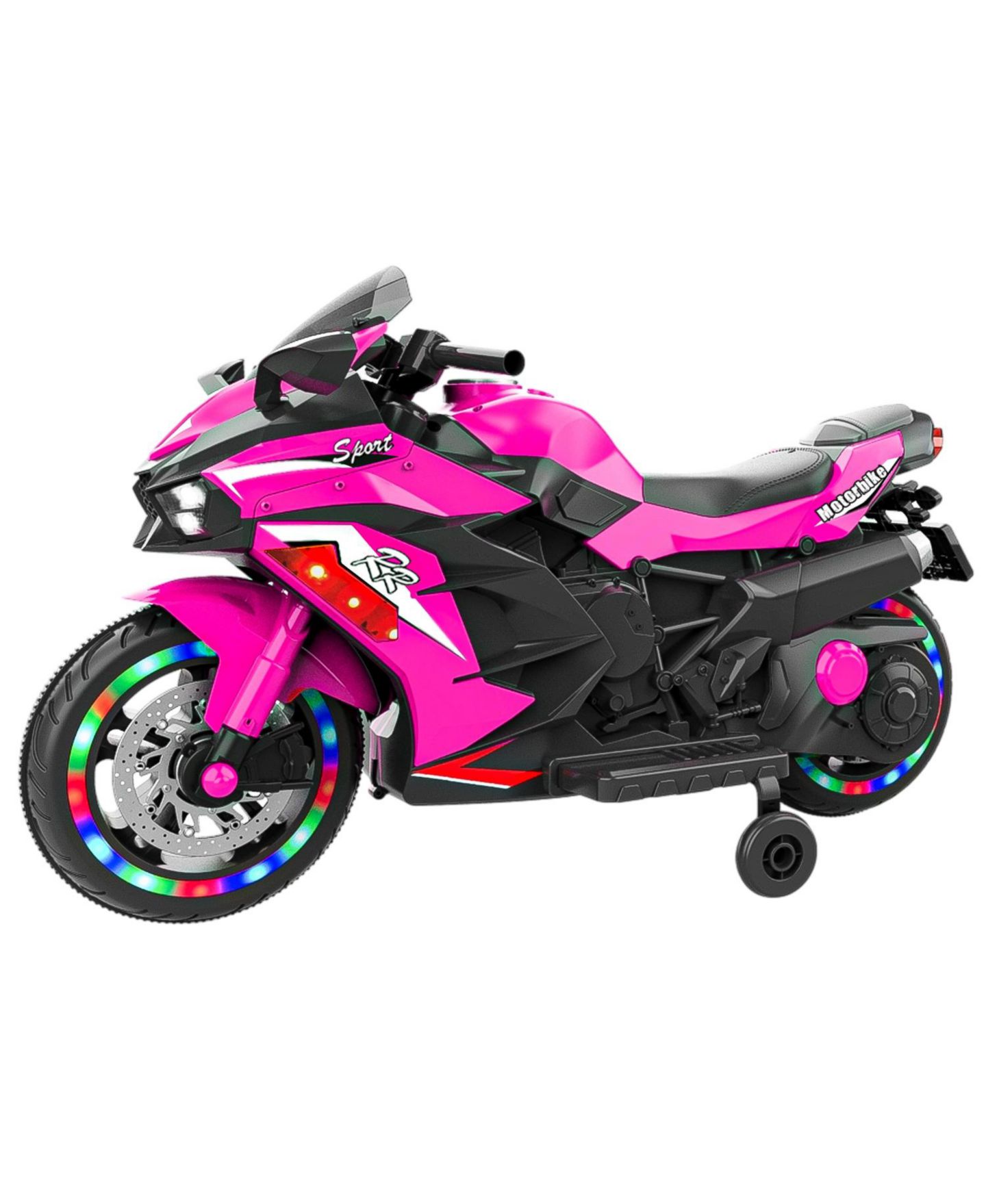 Детская игрушка SEVORLEY 12V Kids Electric Ride-On Motorcycle with Music, Training Wheels, Rechargeable, Ages 3-6, цвет: Розовый — фото 3