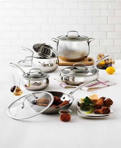 Belgique Stainless Steel 11-Pc. Cookware Set, Only at Macy ...