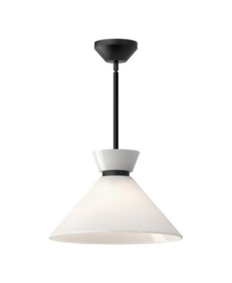 Halston 14-in Glossy lack 1 Light Socket Pendant