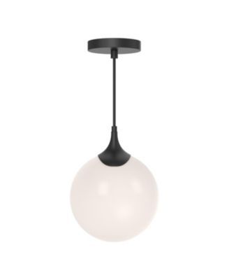Nouveau 8-in Glass 1 Light Socket Pendant