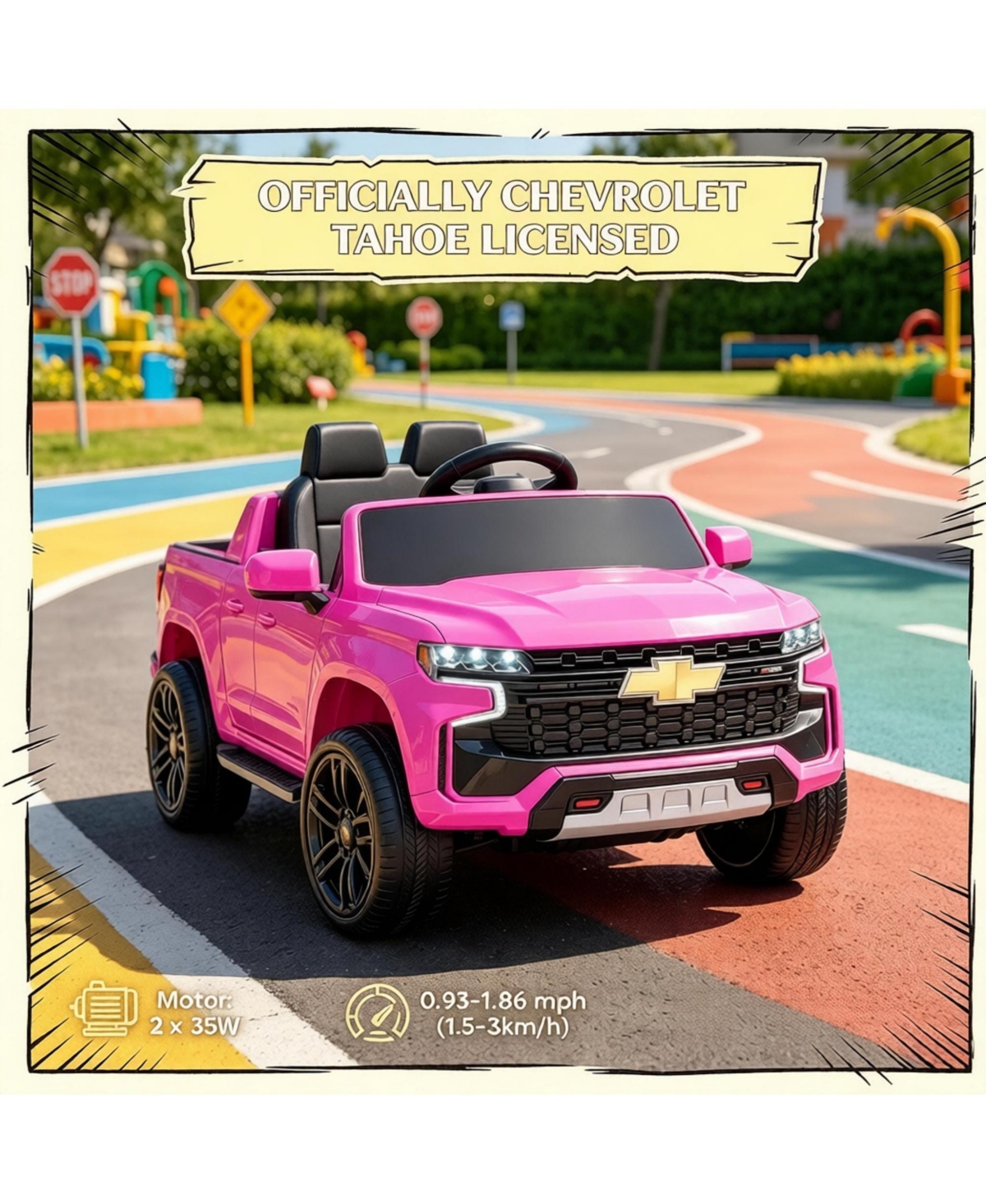 Sevorley 12V Kids Electric Ride-On Car with Parental Remote Control and Suspension, Ages 3-6