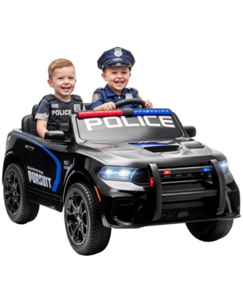 Детская игрушка Qaba 12V Licensed Dodge Ride On Police Car with 2 Seater for Age 3-6, цвет: Чёрный