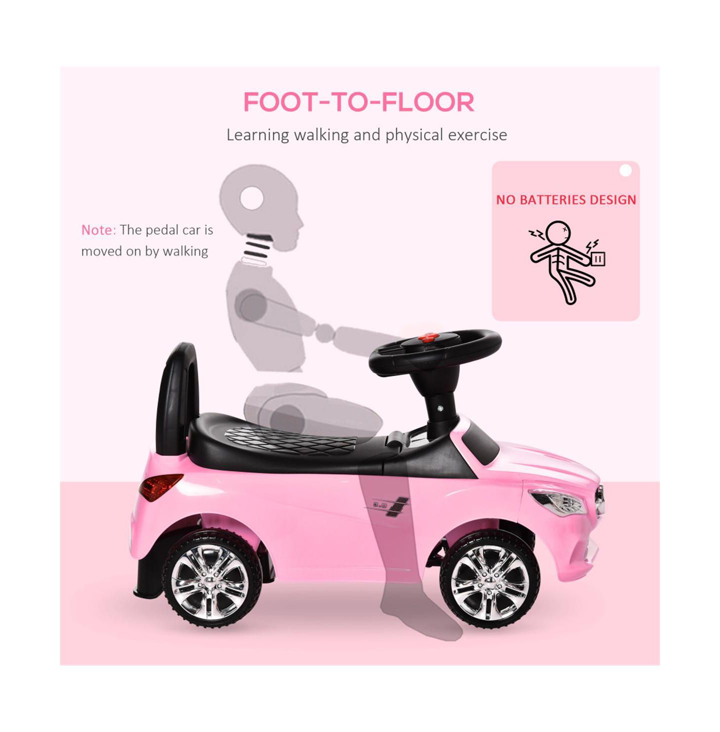 Детская игрушка YOBTOP Kids Ride On Push Car - Foot-to-Floor Walking Sliding Toy Car for Toddler, Working Horn Music Headlights and Storage — фото 5