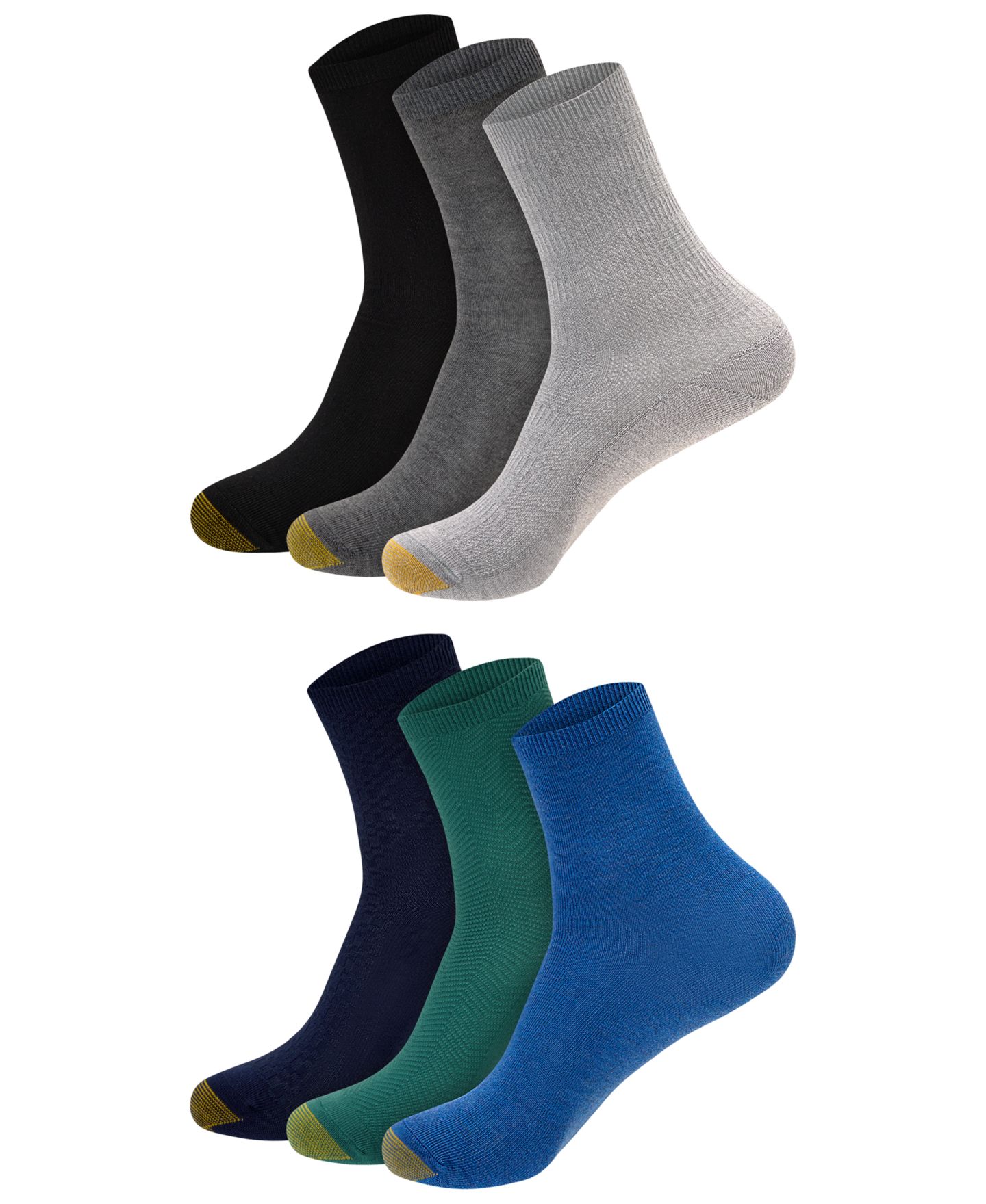 Носки Mid-Calf, в рубчик, 6 шт. — Gold Toe, цвет: Assortment 8 — фото 1