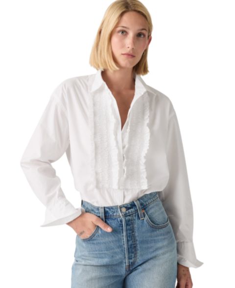 Женская рубашка Levi's Premium Harlie Tuxedo Boyfriend, цвет: Яркий белый