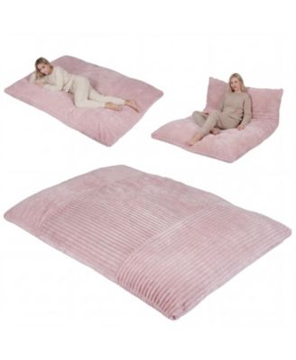 Convertible Bean Bag Floor Sofa with Machine-washable Corduroy Cover Soft Sponge