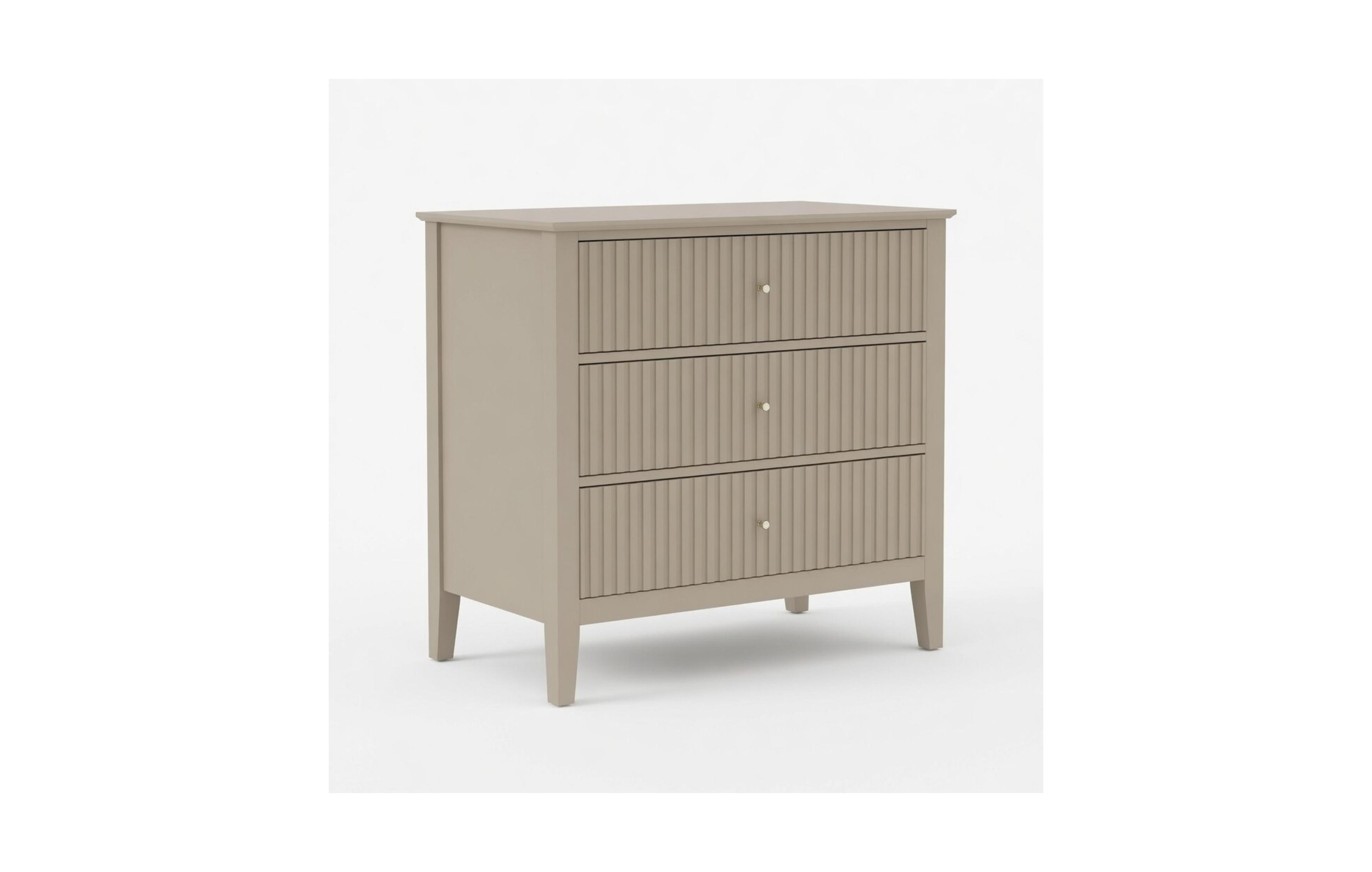 Flynama 32" Fluted 3-Drawer Nightstand