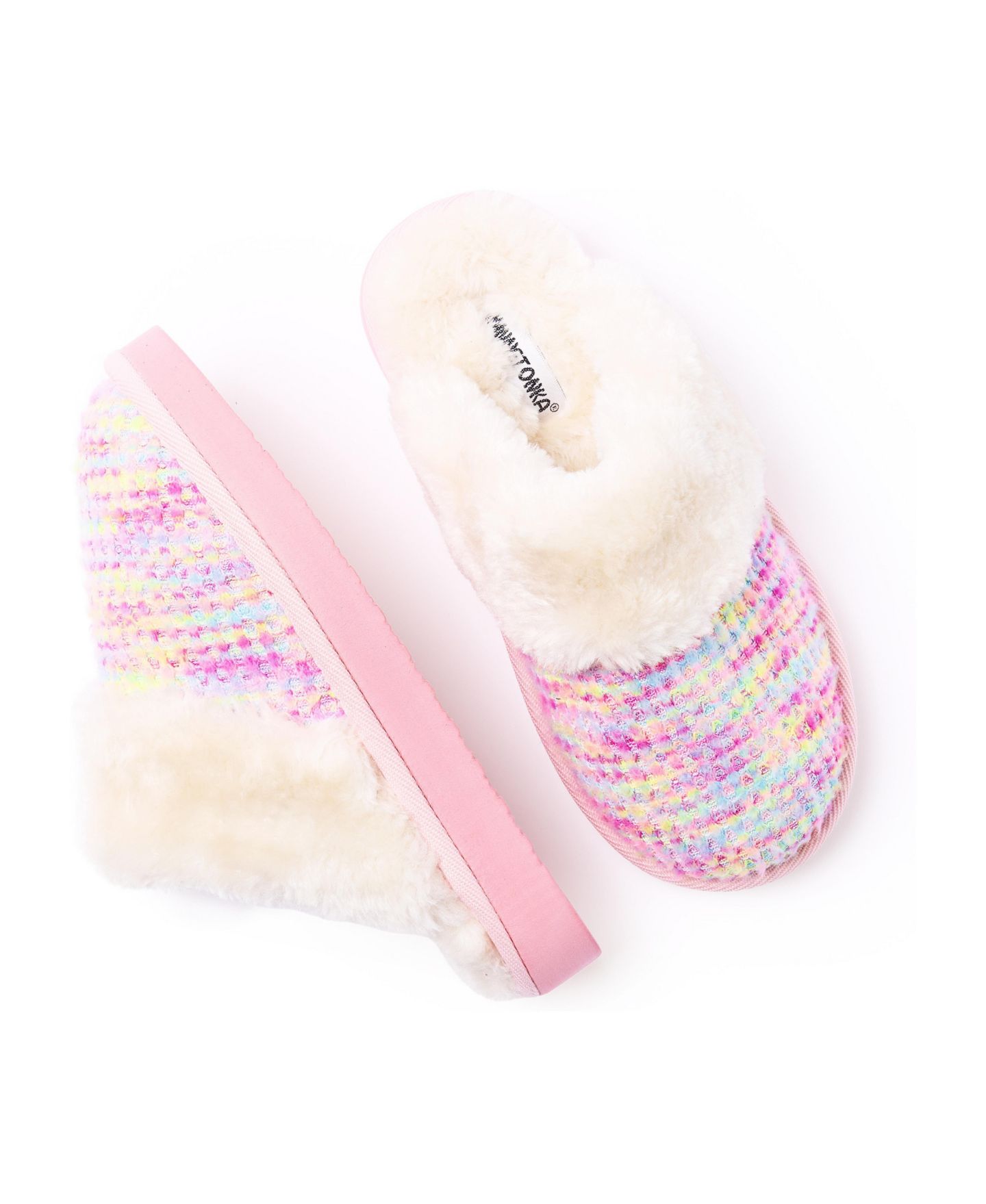 Тапочки Minnetonka Bright Multi Scuff Slippers для девочек, цвет: Яркий разноцветный — фото 3