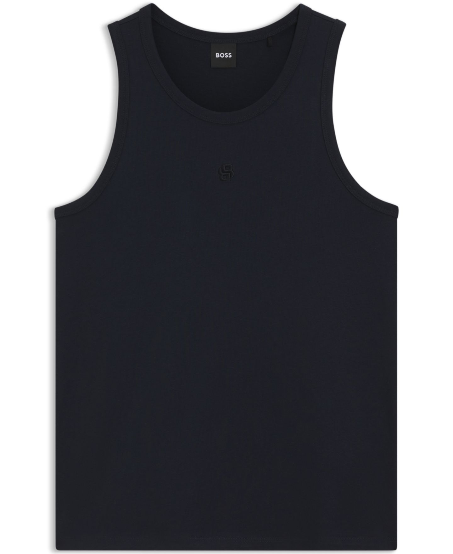 Женский топ Hugo Boss BOSS by Slim-Fit Crewneck Cotton-Modal Blend, цвет: Тёмный синий — фото 2