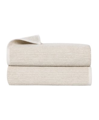 Destin Viscose Blend Absorbent Quick Dry Solid Ribbed Design 2-Piece Bath Sheet Set