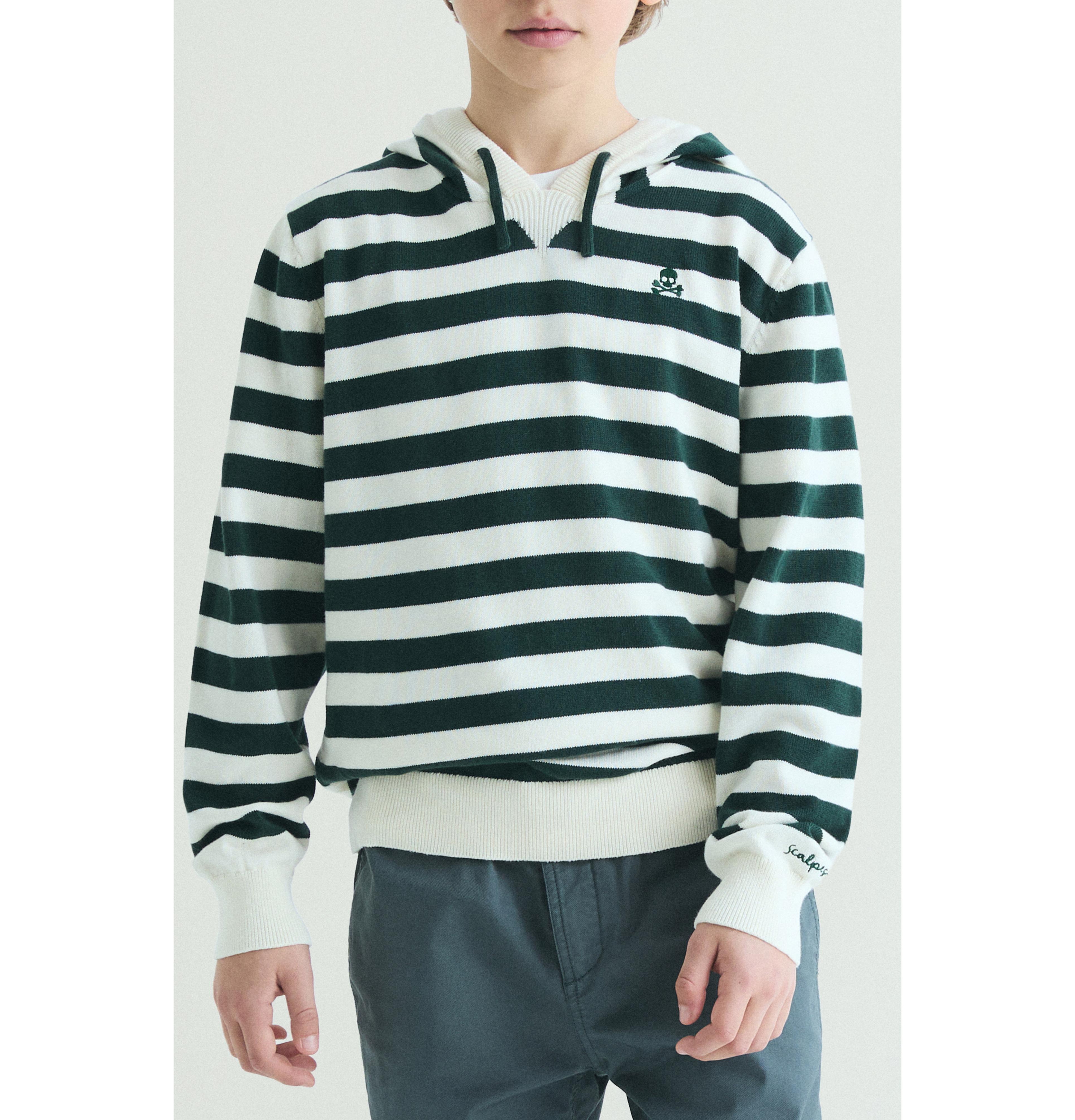 Scalpers Kid's 4T-16 Striped Hoodie