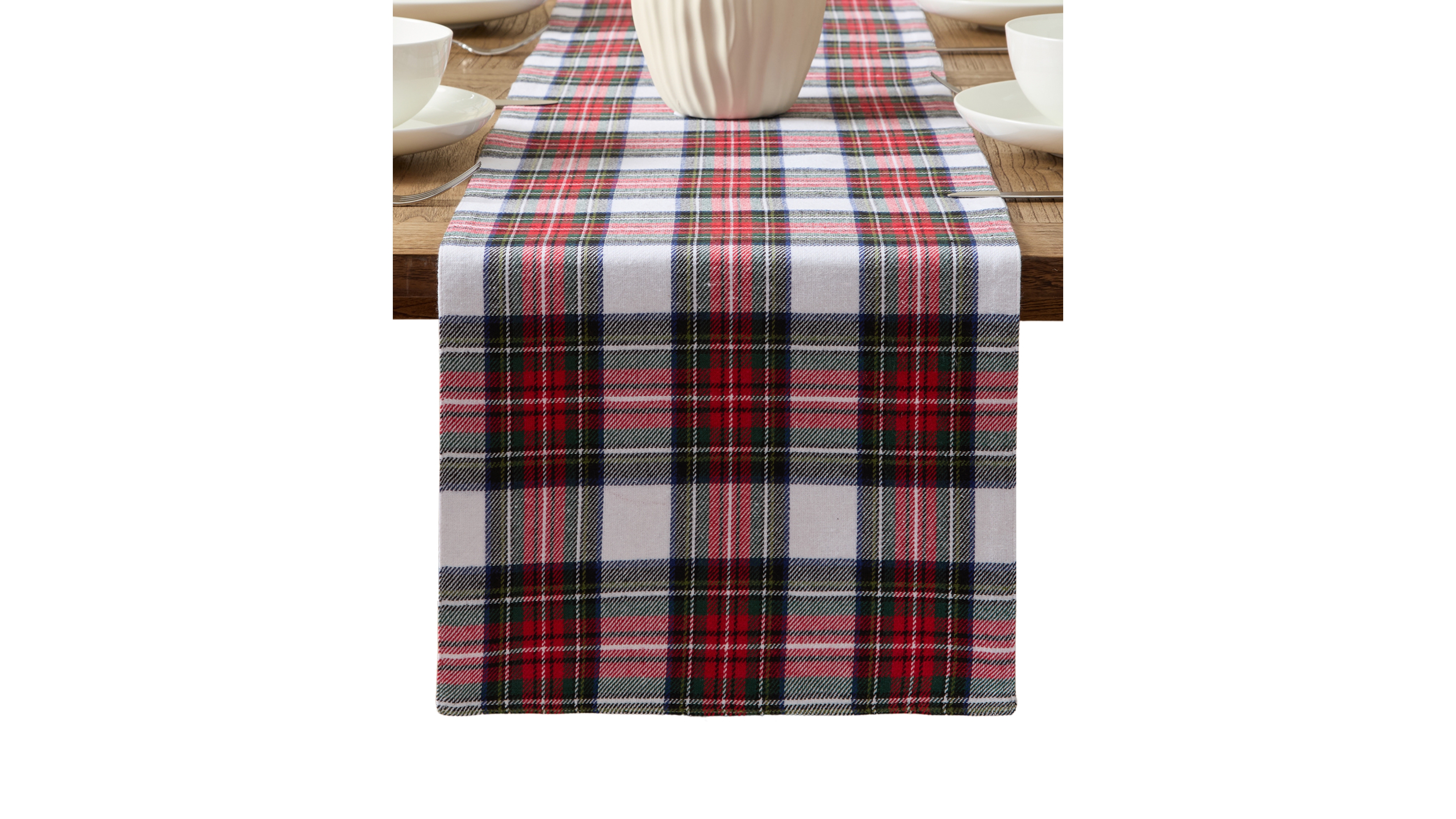 Elrene Christmas Classic Holiday Plaid Table Runner, 13" x 70"