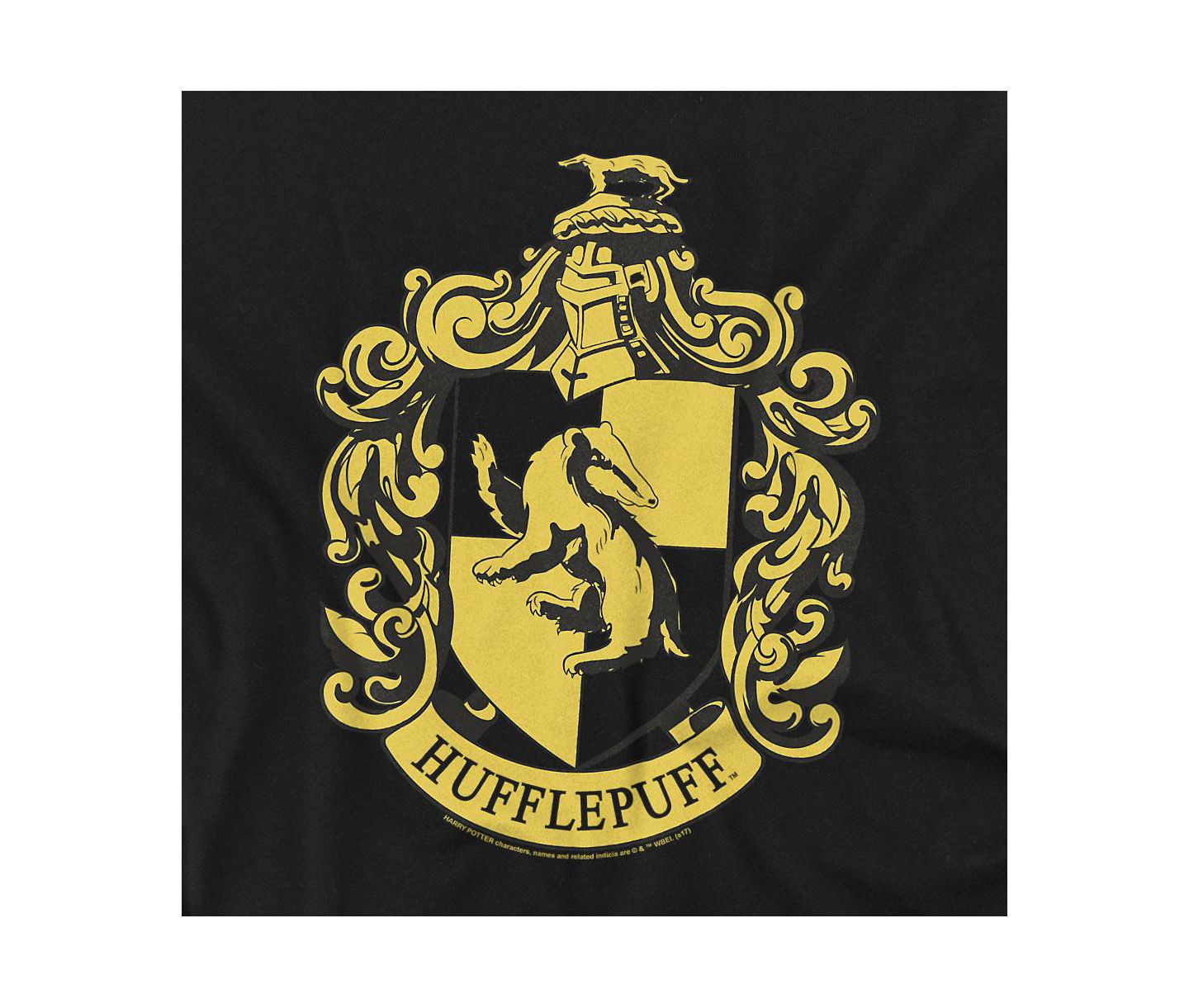 Мужская толстовка Harry Potter Hufflepuff Crest Cotton Crewneck, цвет: Чёрный — фото 3
