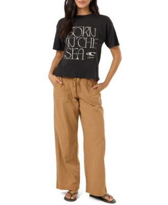 Women's Born In The Sea Easy Tee Graphic Crewneck Relaxed-Fit T-Shirt