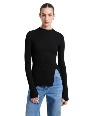 Women's Clover High-Neck Ribbed Jersey Top