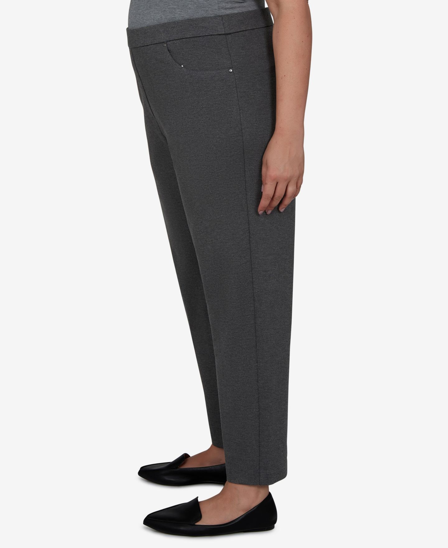 Женские брюки Alfred Dunner Plus Size Pull-On Mid-Rise Ankle, цвет: Угольный — фото 4