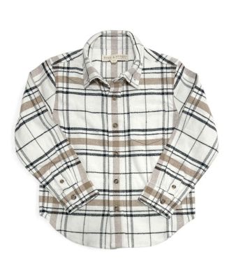 Little and Big Boys' XXS - XL Organic Long Sleeve Flannel Shirt