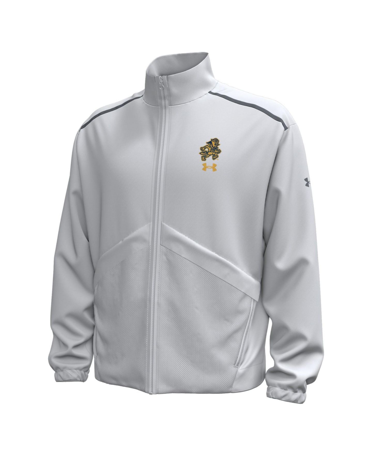 Мужская куртка Under Armour 1 Gray Notre Dame Fighting Irish Wear Green Unstoppable Woven Full-Zip — фото 3