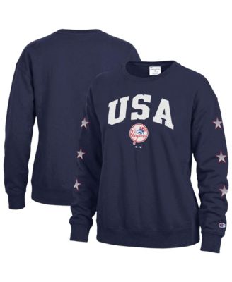 Women's New York Yankees Fleece Americana Crewneck Sweatshirt