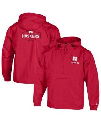 Men's Scarlet Nebraska Huskers Delay Packable Half-Zip Jacket