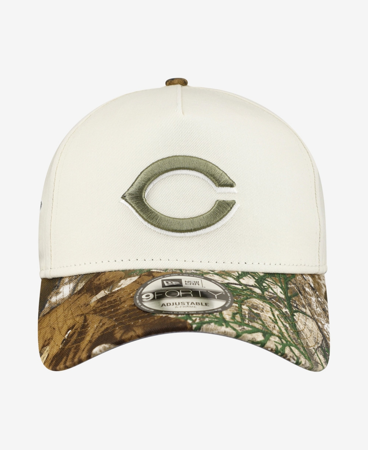 New Era Men's Khaki/Realtree Camo Cincinnati Reds 9FORTY A-Frame Adjustable Hat