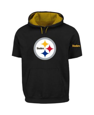 Men's Big & Tall Pittsburgh Steelers Fleece Short-Sleeve Midweight Pullover Hoodie