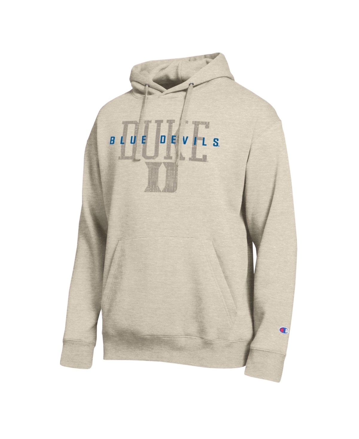 Champion Men's Duke Blue Devils All-Star Neutral Stack Fleece-Lined Distressed-Graphic Relaxed-Fit Hoodie