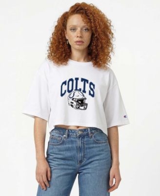Women's Indianapolis Colts Boyfriend Cropped Oversized T-Shirt