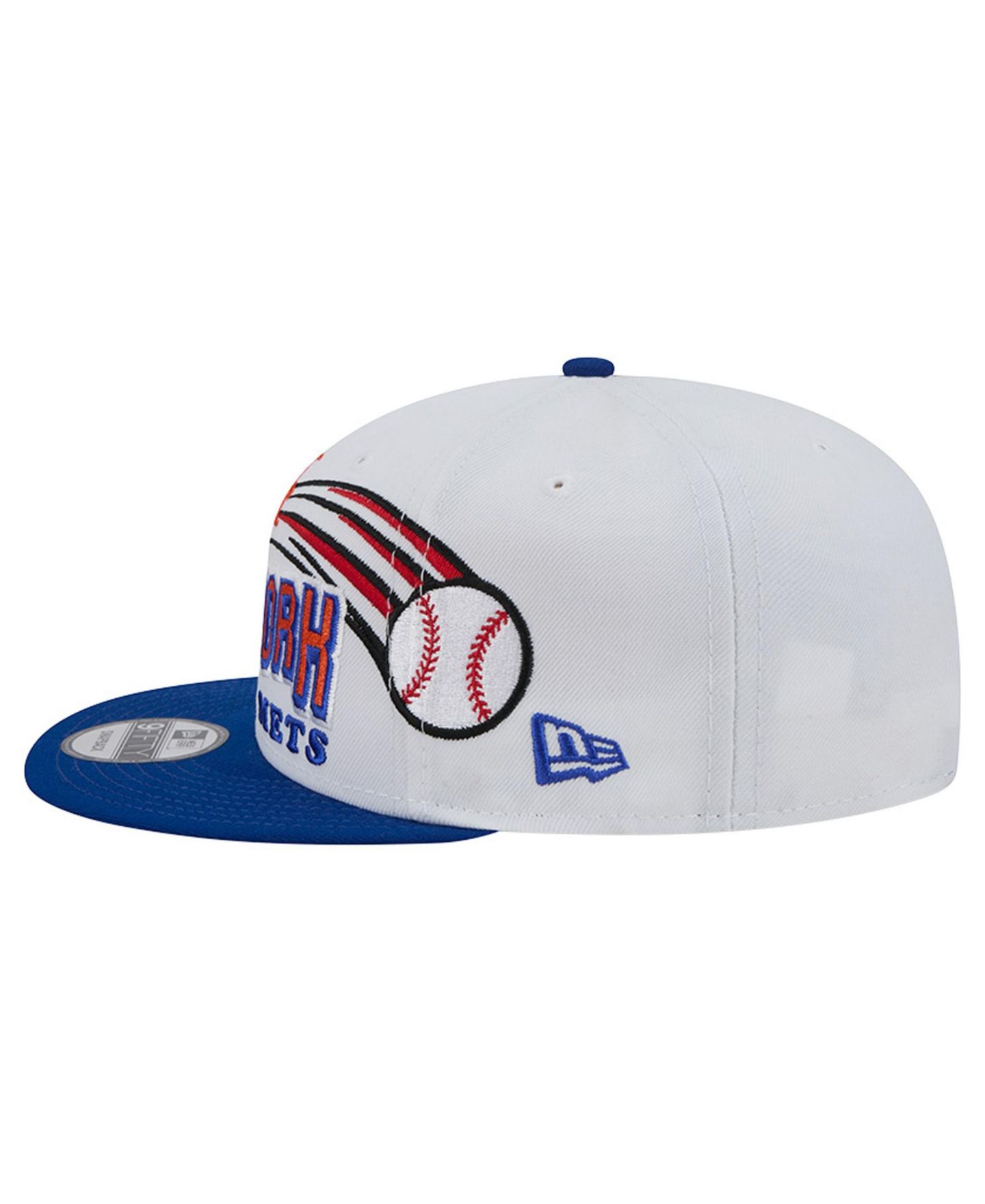 Мужская кепка New Era White New York Mets Retro Sweep 9FIFTY Snapback Hat — фото 3