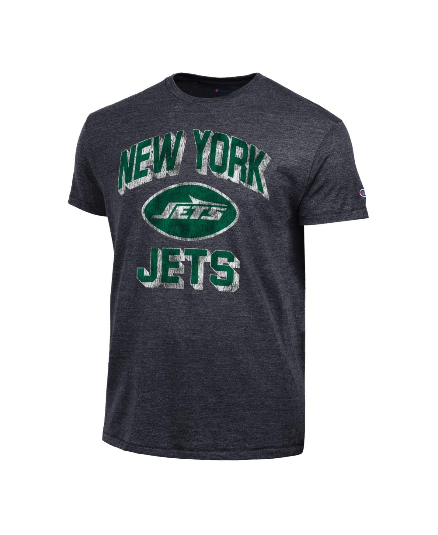 Мужская футболка Champion New York Jets Ultimate Tri-Blend Distressed Graphic — фото 2