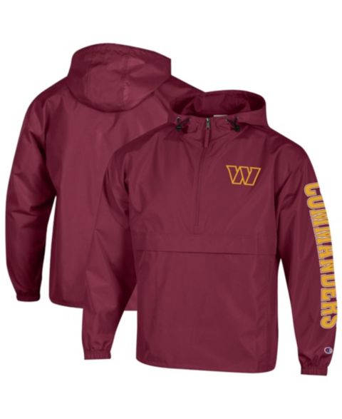 Мужская куртка Champion Burgundy Washington Commanders Packable Hooded Windbreaker Half-Zip
