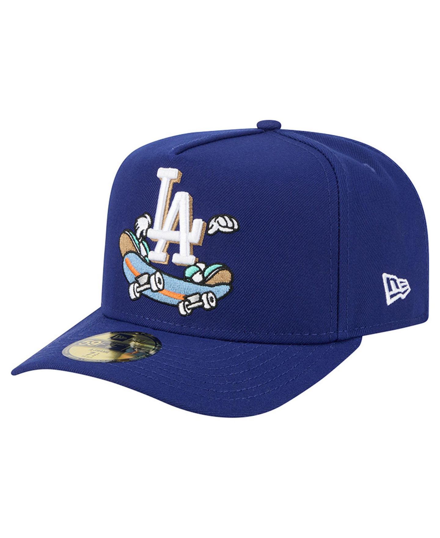 Мужская кепка New Era Dark Blue Los Angeles Dodgers Cartoon A-Frame 59FIFTY Fitted Hat — фото 5