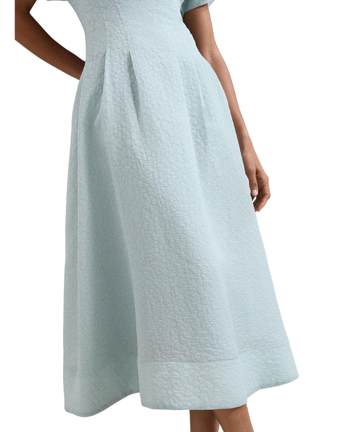Женское платье Phase Eight Laya Boat Neck Short-Sleeve A-Line Midi, цвет: Бледный синий — фото 5