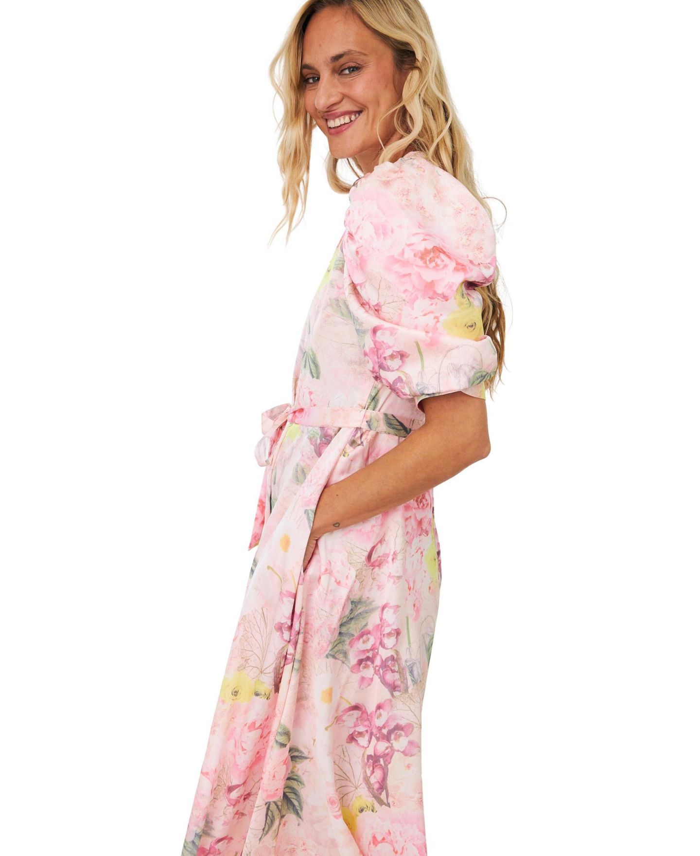 Женское платье CRAS Kayla Floral-Print Short-Sleeve Wedding Guest Maxi, цвет: С принтом — фото 5