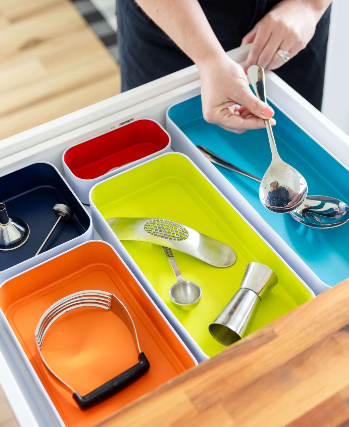 three by three Metal Drawer Organizers, Set of 5