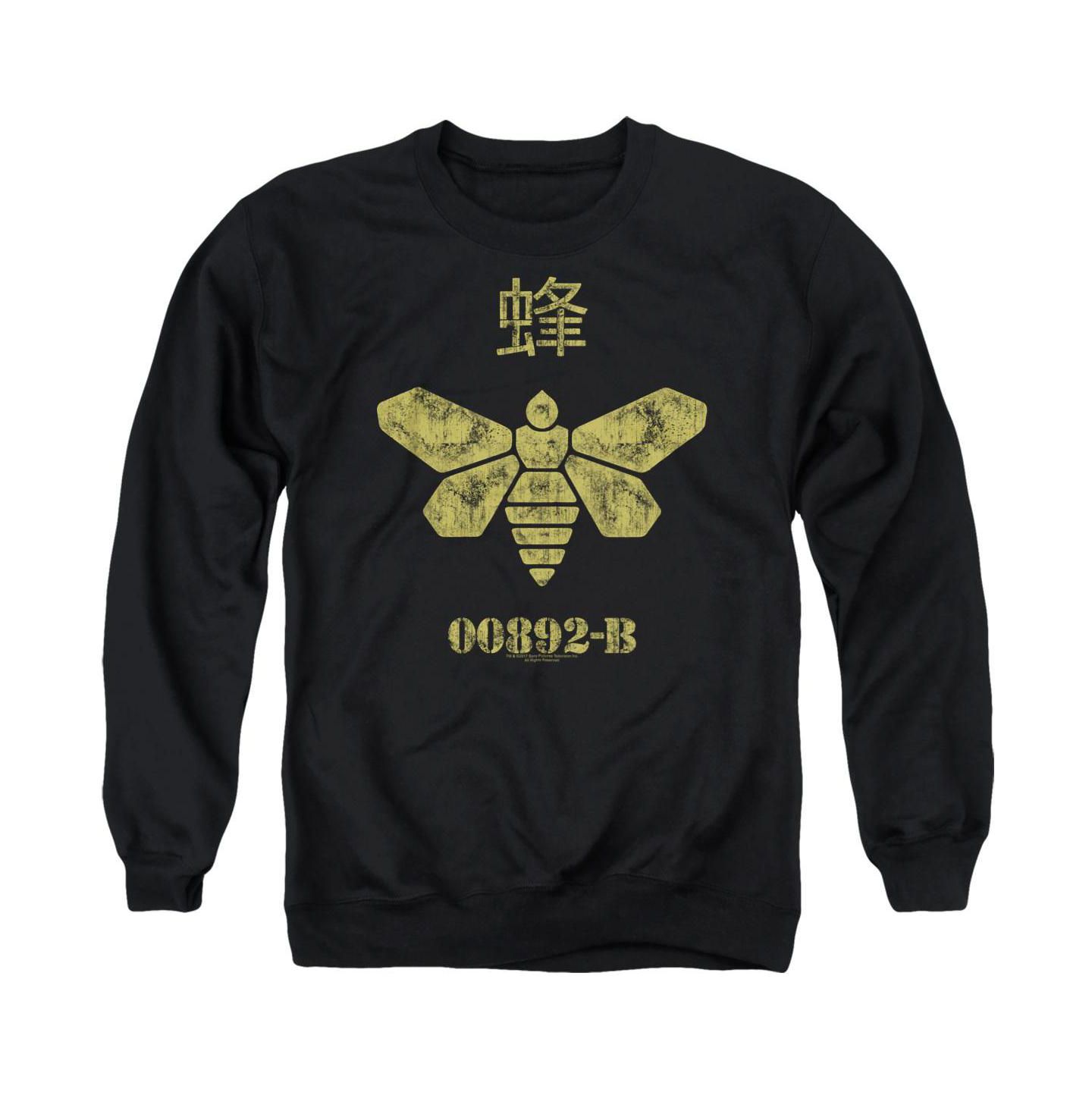 Мужская толстовка Breaking Bad Methylamine Barrel Bee Graphic Long-Sleeve Crewneck, цвет: Чёрный — фото 1