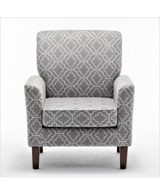 Polyester Blend Accent Chair with Solid Wood Legs and Cushion Seat
