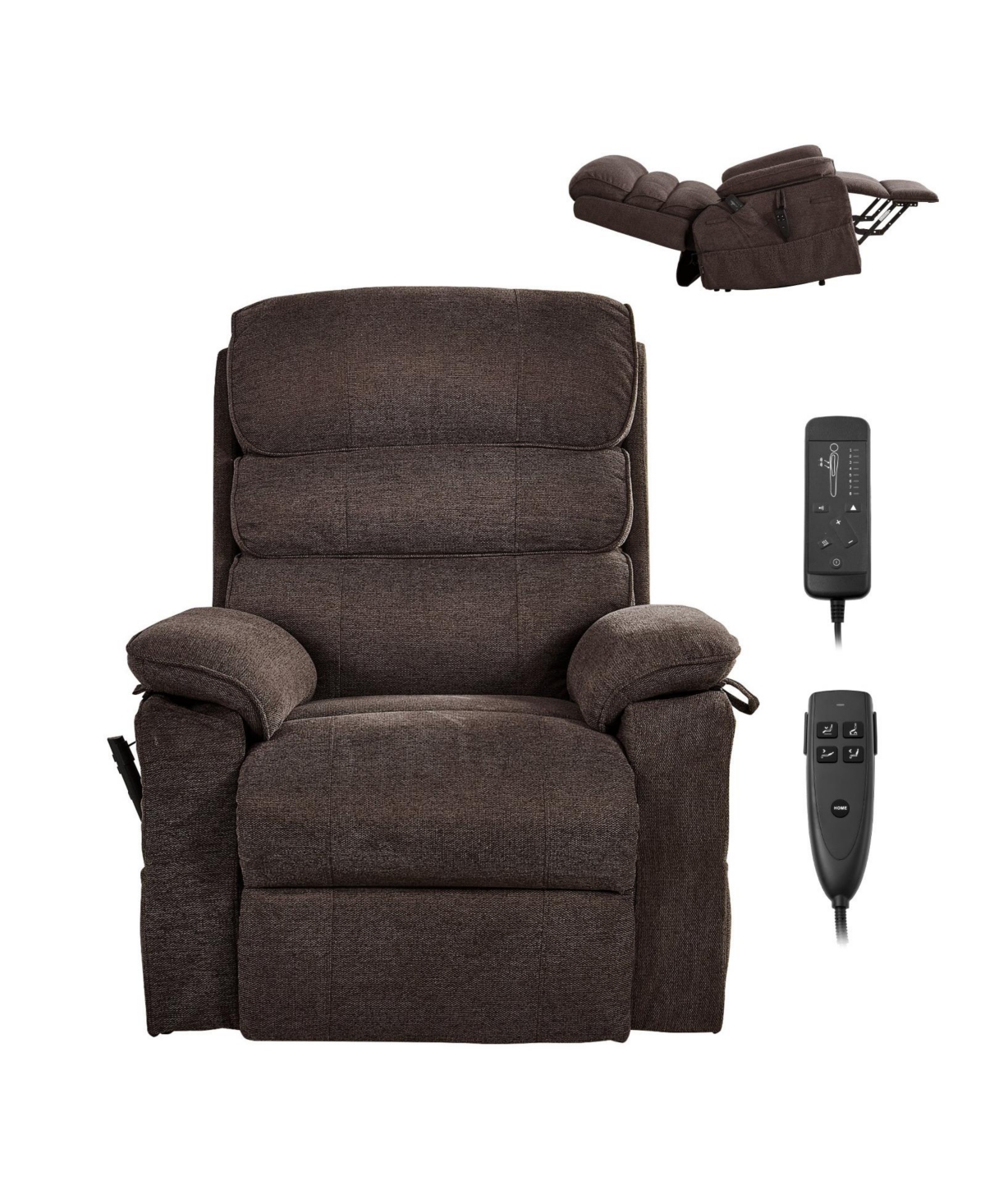 Sugift Chenille Dual Motor Power Lift Recliner Chair for Elderly with Heat and Massage 350 Pound Capacity