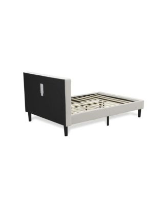 NL19F-1GA13 2 Piece Full Bed Set - 1 Full Bed Velvet Fabric Headboard and 1 Nightstand