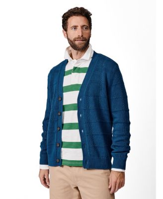 Men's Rainham Checked V-Neck Regular-Fit Cardigan