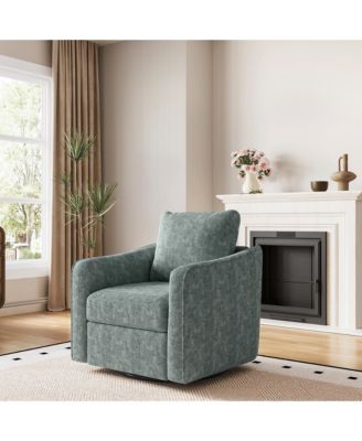 360 degrees Swivel Accent Chair, Modern Upholstered Armchair with Ergonomic Backrest, Plush Single Sofa for Living Room, Bedroom Office
