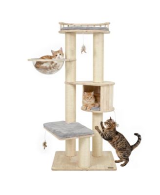 Cat Tree Multi-level Cat Climbing Tower with Top Perch and Condo Space Capsule
