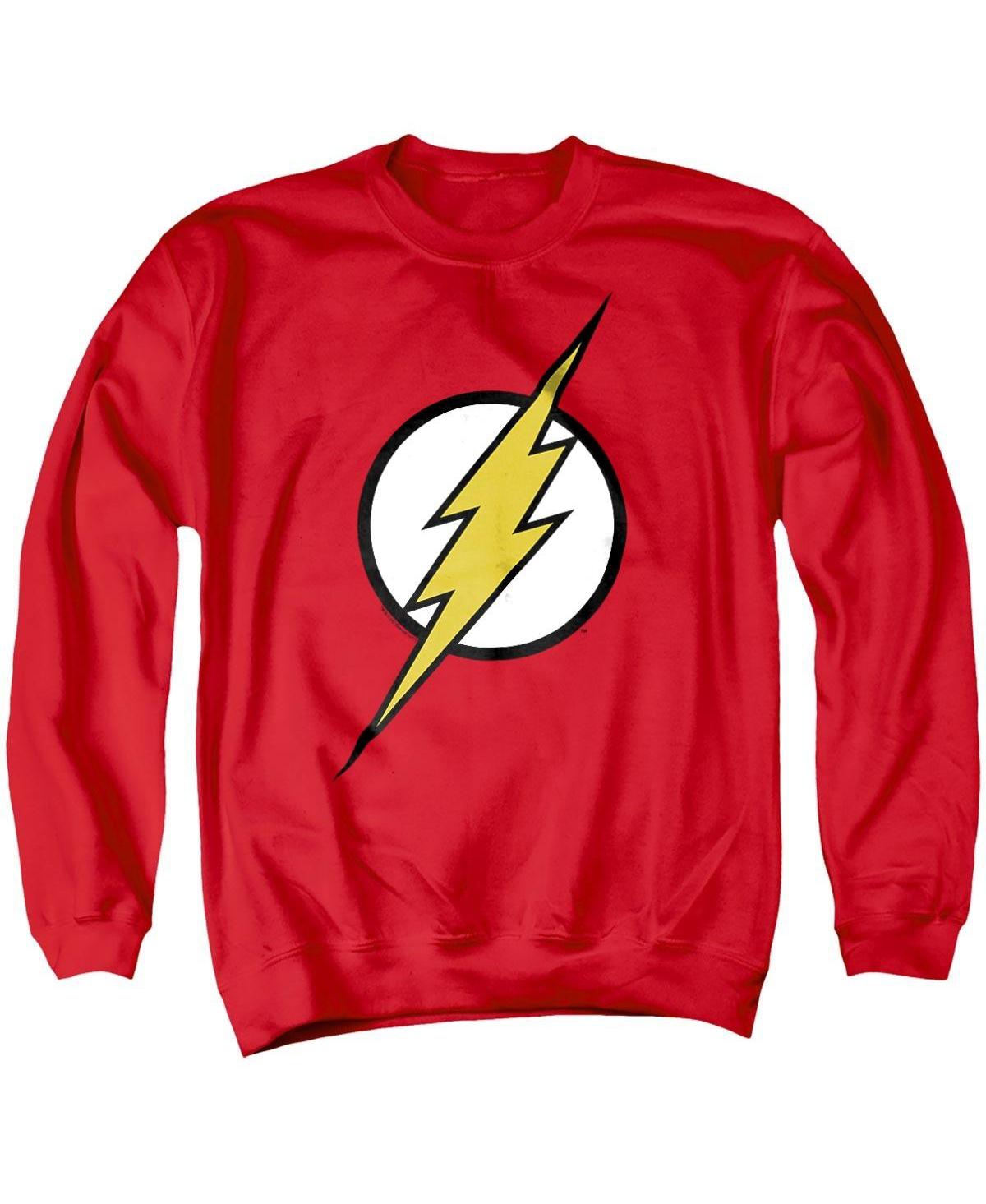 Justice League Men's Flash Logo Graphic Long-Sleeve Crewneck Sweatshirt - Red