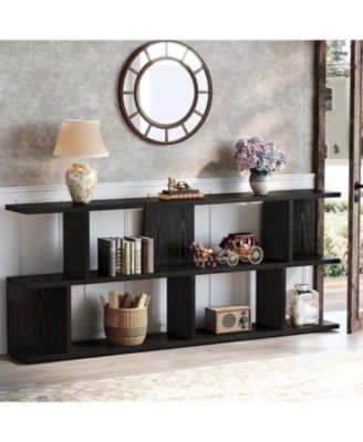 71'' Extra Long Sofa Table, 3 Tier Farmhouse Console Table