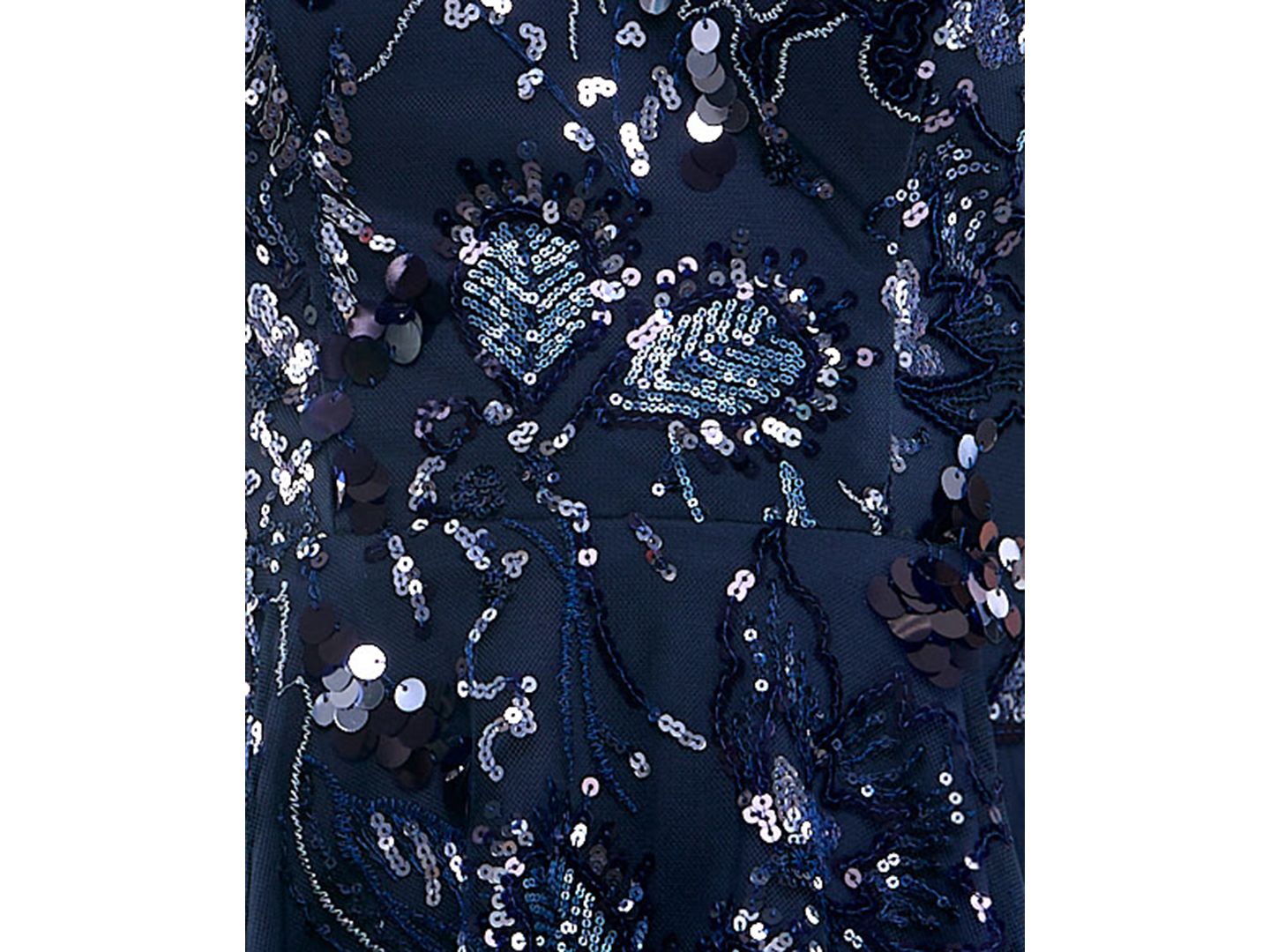 Женское платье SENI & CADE Juniors' Sequin Floral-Embroidered Fit-and-Flare Mini, цвет: Тёмно-синий — фото 6