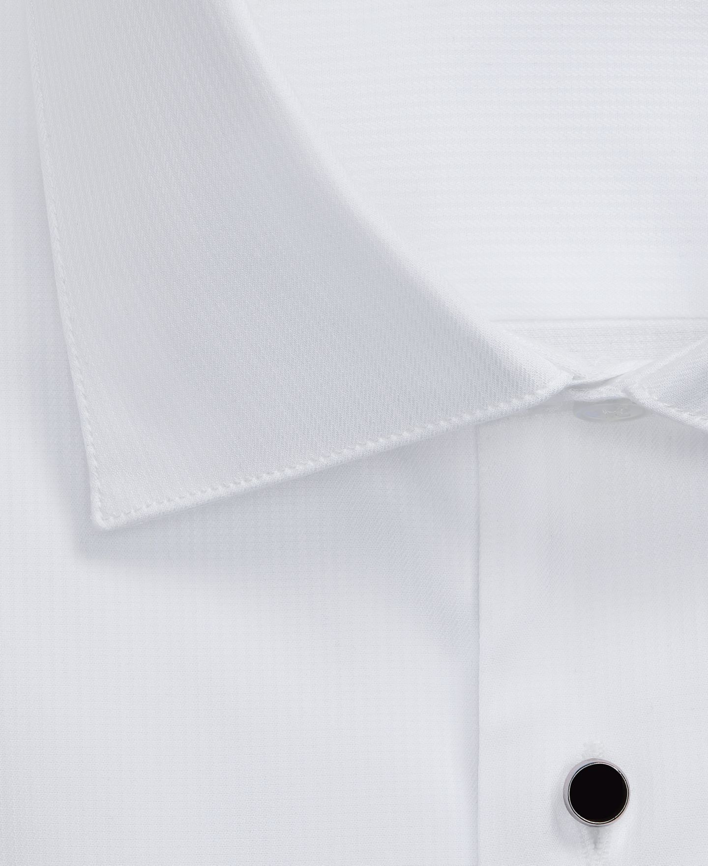 Мужская рубашка Calvin Klein CK Occasion Spread Collar French Cuff Stretch Dress Shirt, цвет: Белый — фото 4