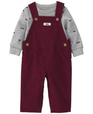 Baby Boys' Long-Sleeve T-Shirt and Holiday Corduroy Overall, 2-Piece Set 