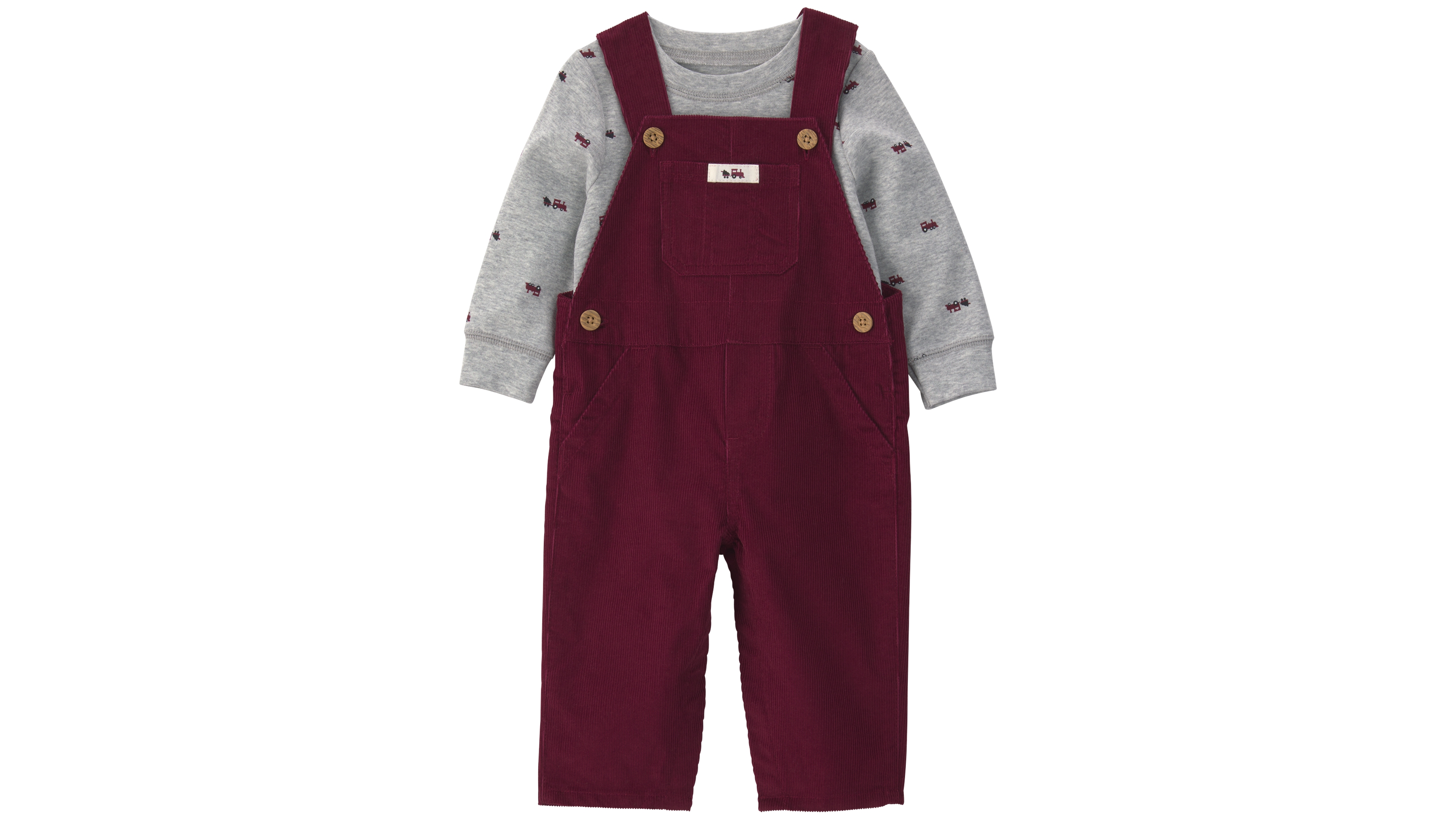 Carter's Baby Boys' Crewneck T-Shirt and Holiday Corduroy Overall, 2-Piece Set
