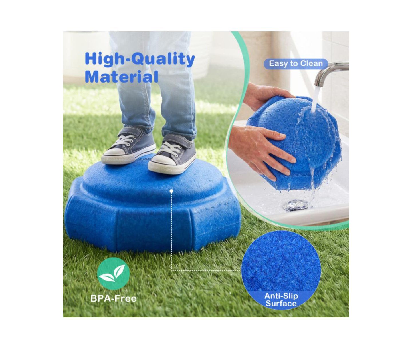 Детские игрушки Slickblue 6-Piece Kids Balance Stepping Stones for Sensory Play, Ages 3+, цвет: Разноцветный — фото 7